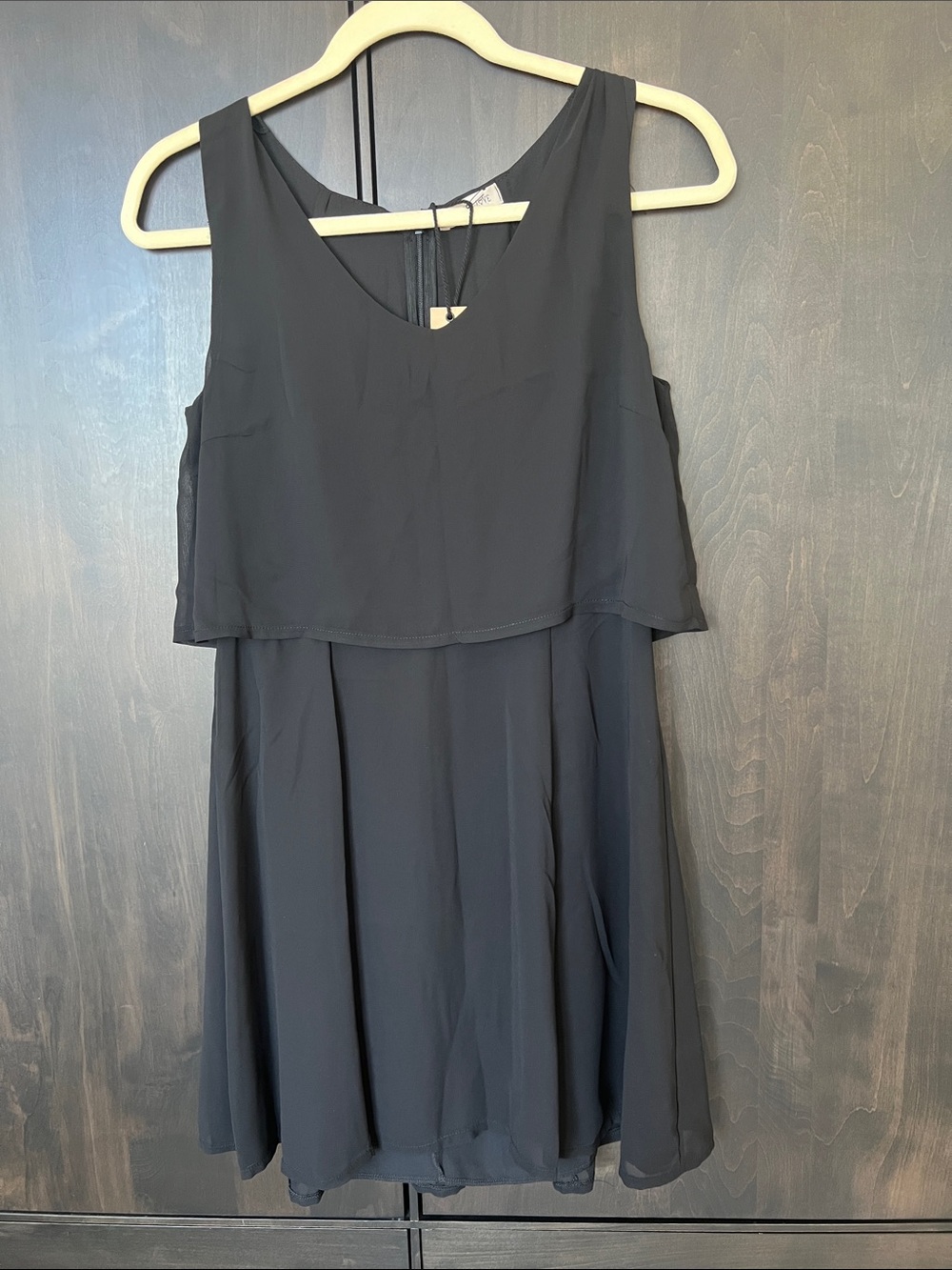 NWT Black Layered Chiffon Sleeveless Dress